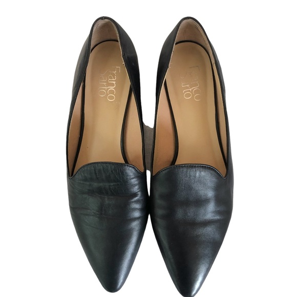 Franco Sarto Ladies 9 1/2 Black Leather Pointed Toe Slip Loafers - Picture 16 of 16